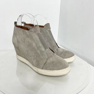 Paolo Suede Felicia Gray Wedge Sneaker Booties 8
